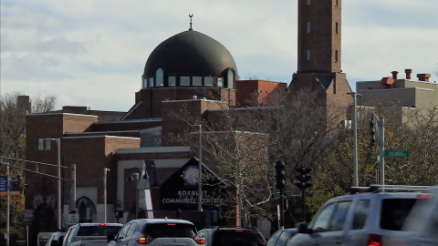 Street view, Roxbury Community College, Islamic Society of Boston dome